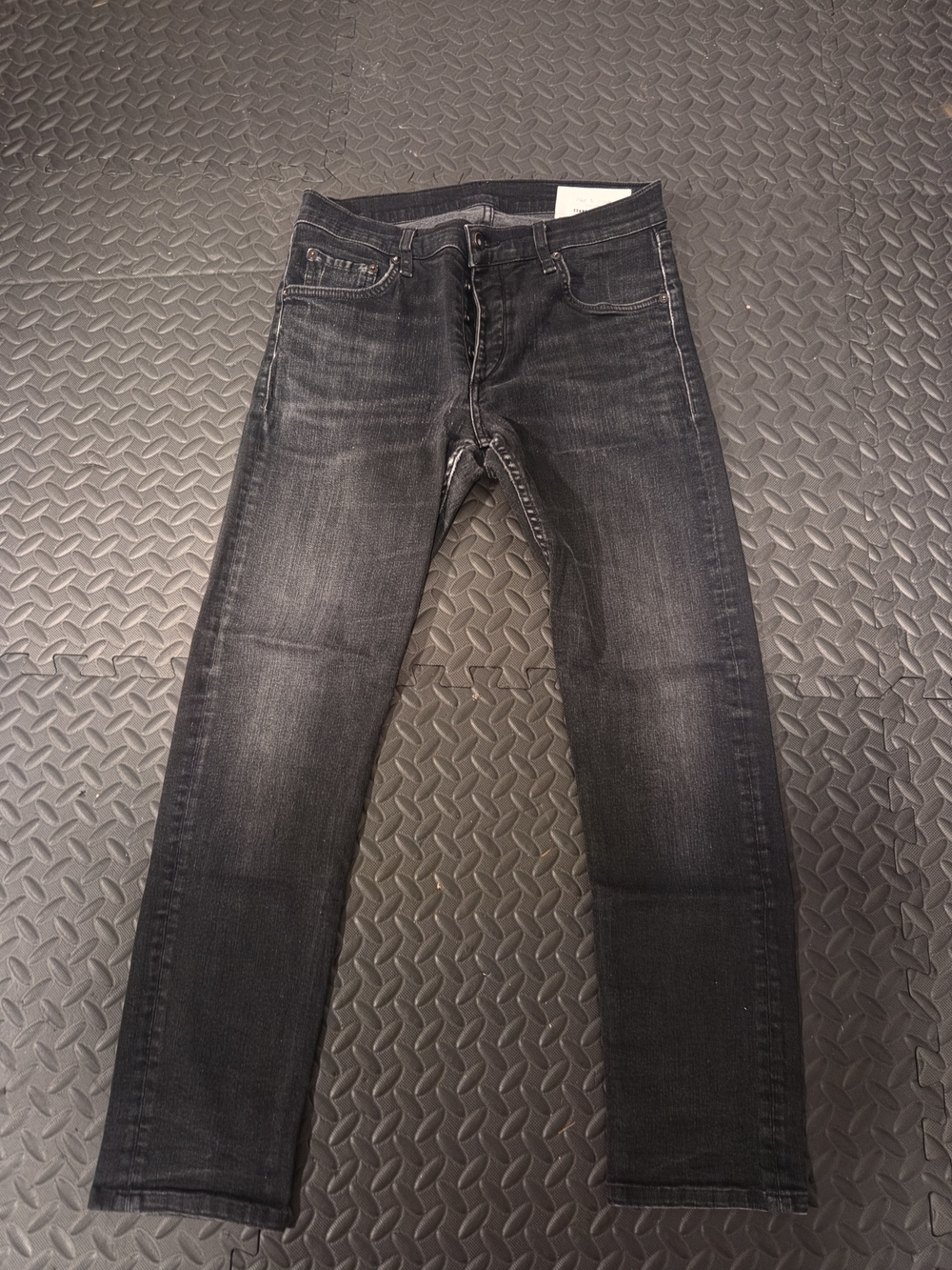rag & bone Men's Slim Straight Washed Black Jeans